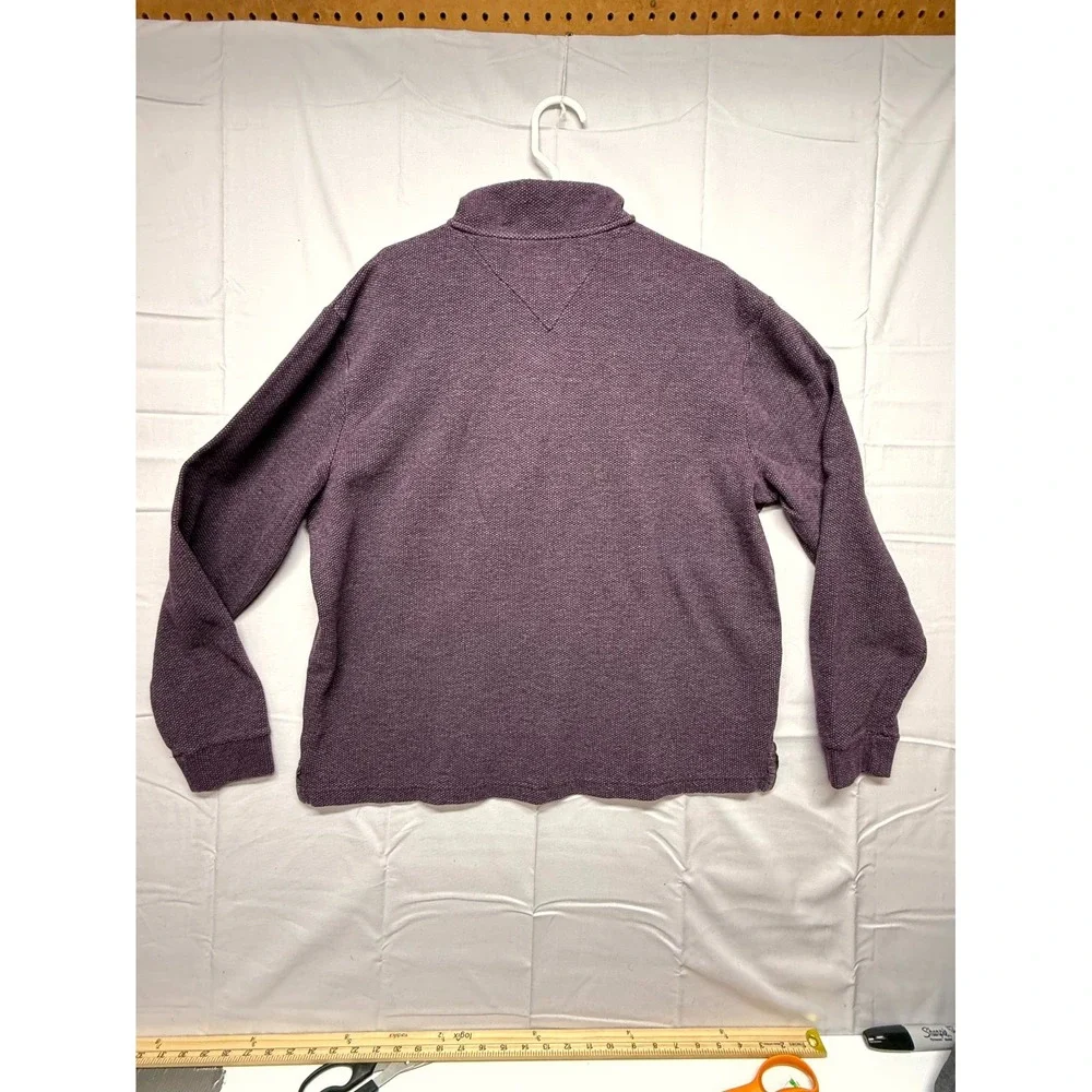 JoS. A. Bank Reserve Sweater Men XL Purple Traditional Fit Quarter Zip Mock Neck
